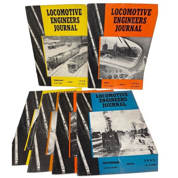 1952 Locomotive Engineers Journal Magazines Lot of 6 Monthly Editions - Picture 1 of 9